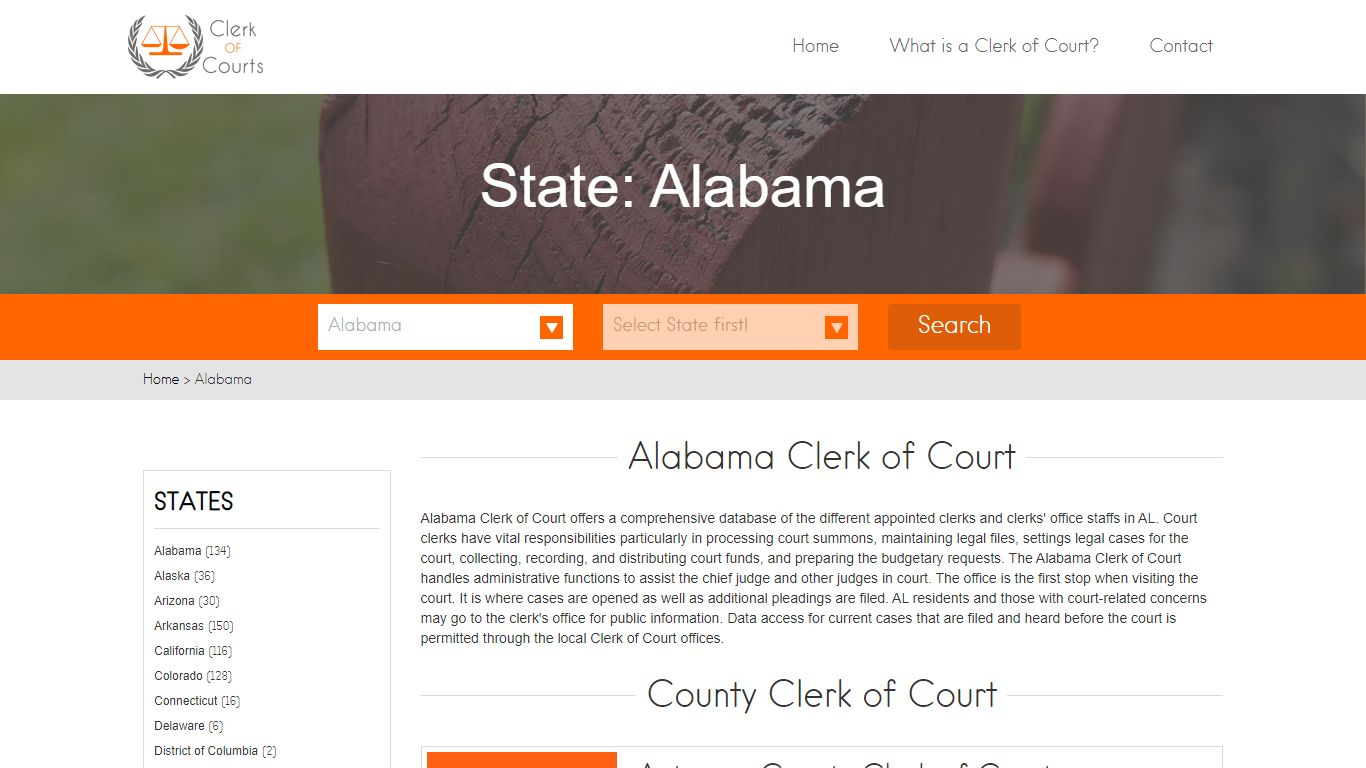 Find Alabama Clerk of Courts – County Clerk of Courts in AL